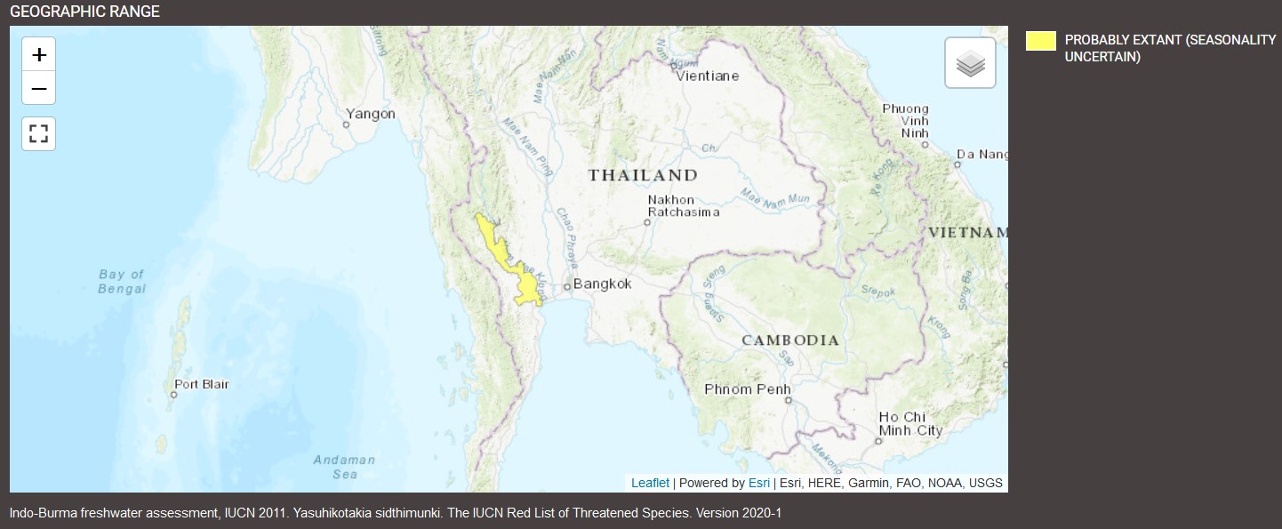 Aire de répartition d'Ambastaia sidthimunki