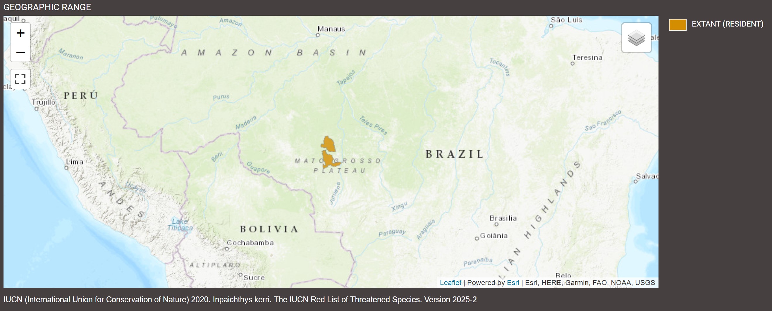 Distribution d'Inpaichthys kerri