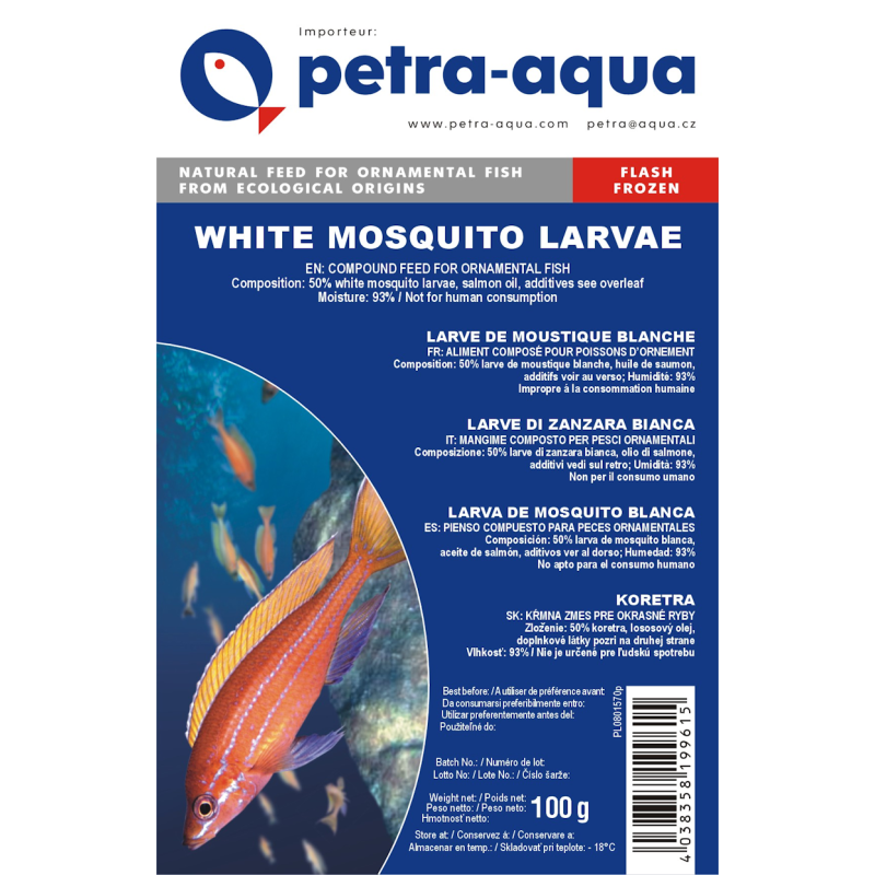 Nourriture pour poissons d'aquarium - Larves de moustique blanche