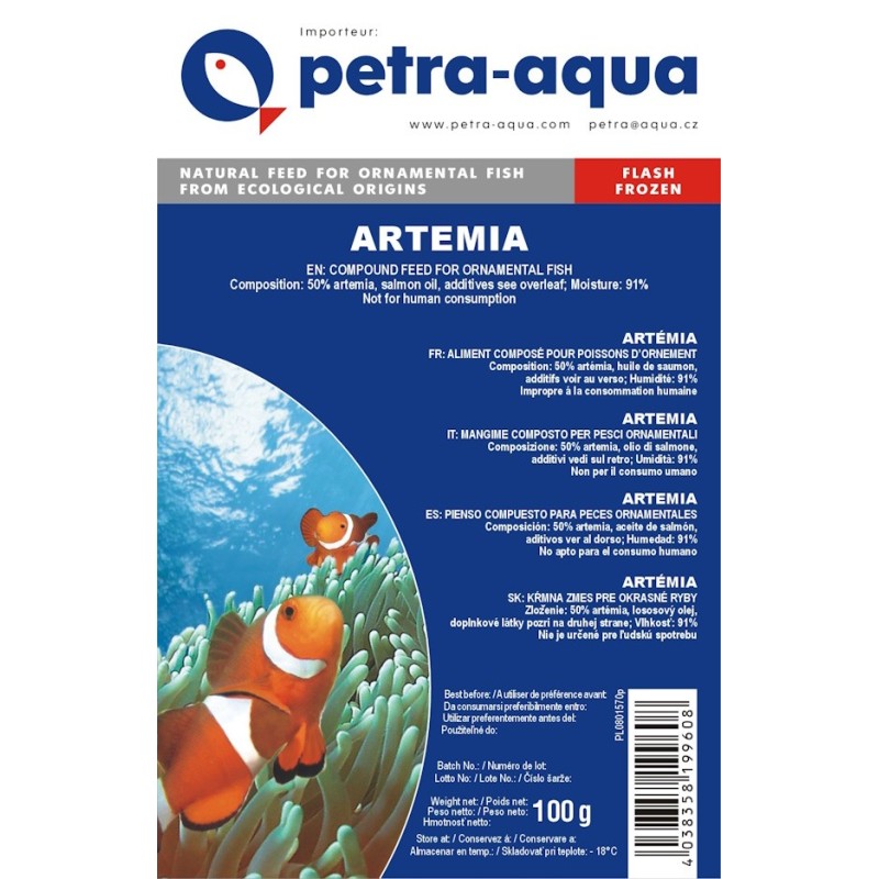 Nourriture congelée pour poissons d'aquarium - Artémias - Oscar le poisson