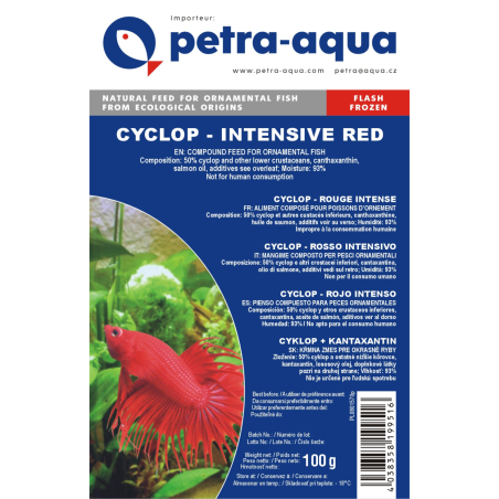 Nourriture congelée pour poissons d'aquarium - Cyclop rouge intense