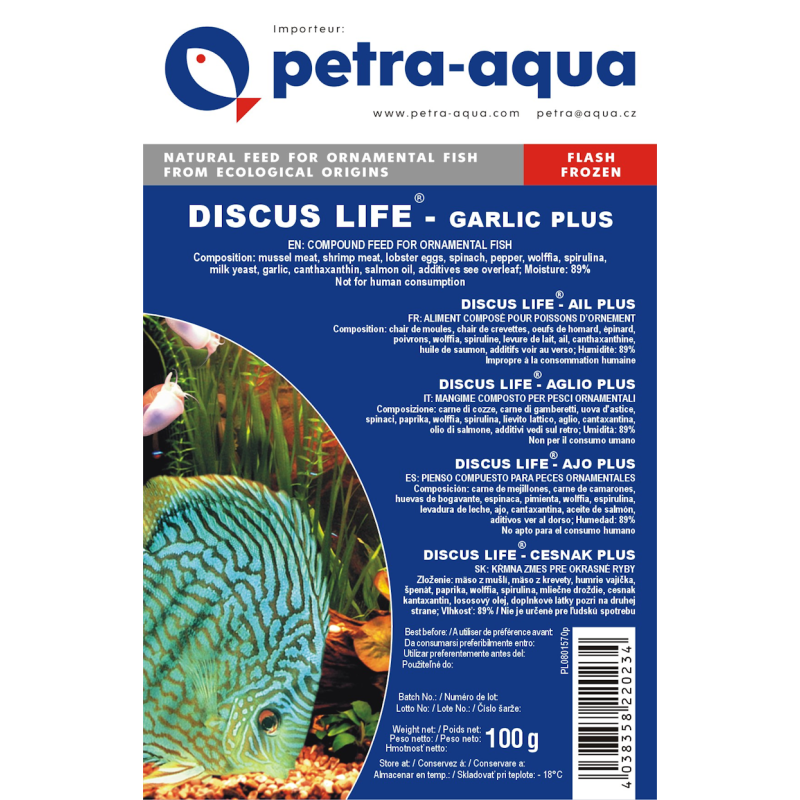 Nourriture congelée pour poissons d'aquarium - Discus Life Ail Plus