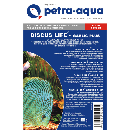 Nourriture congelée pour poissons d'aquarium - Discus Life Ail Plus