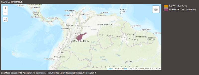 Distribution d'Apistogramma macmasteri